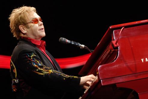 Elton John at the piano