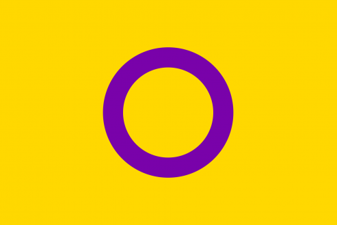 The Intersex Pride Flag The Intersex Pride Flag, a yellow flag with a purple circle in the middle